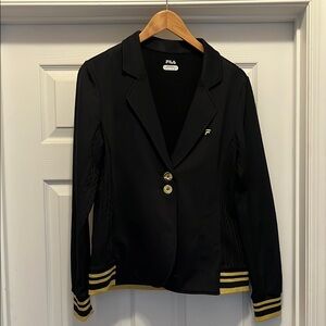 Fila Women's Black Blazer with Gold Accents
